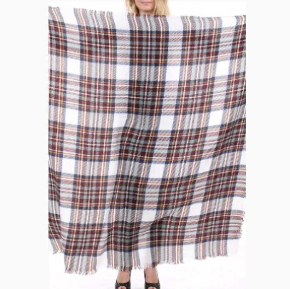 NEW Oversized Tartan Plaid Scarf - Picture 5 of 10